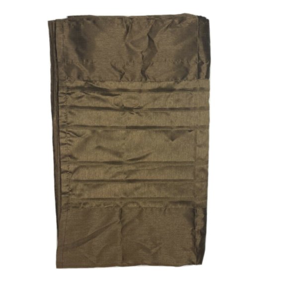 1 Single Brown Curtain Panel 94 Faux Silk Drape - Picture 5 of 6